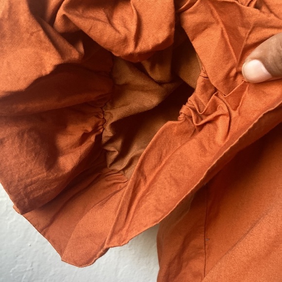 And Now This Women’s Burnt Orange Bell Ruffled Mid Sleeve Dress - Picture 3 of 9